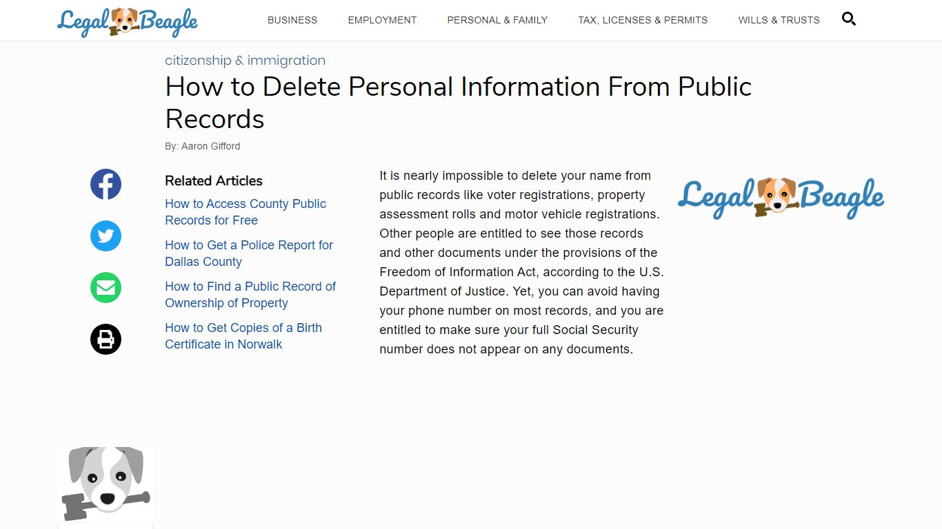 How to Delete Personal Information From Public Records